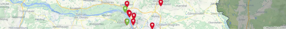Kartenansicht für Apotheken-Notdienste in der Nähe von Enzersfeld im Weinviertel (Korneuburg, Niederösterreich)
